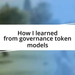 How I learned from governance token models