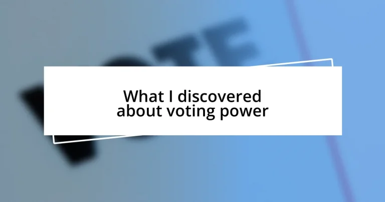 What I discovered about voting power