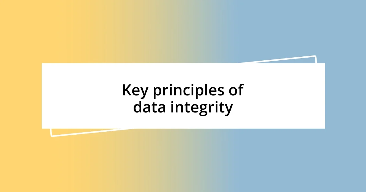 Key principles of data integrity