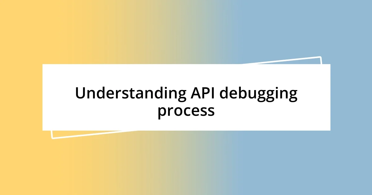 Understanding API debugging process